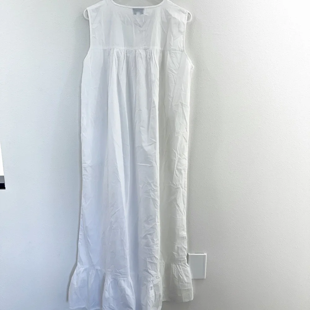 Vintage Cottagecore Victorian 100% Cotton White Lace Nightgown Renaissance M - Picture 4 of 7